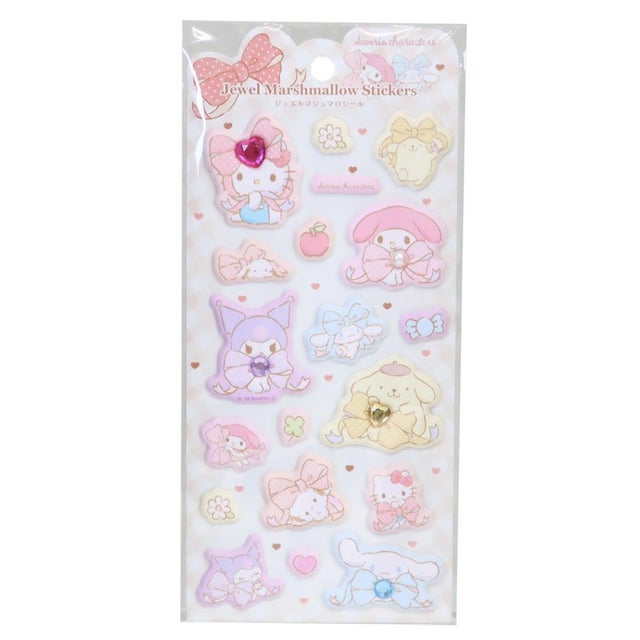 サンリオキャラクターズ シールシート ジュエルマシュマロシール お気に入りリボン Sanrio