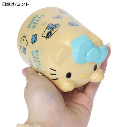 ハローキティ メラミンコップ ボトムフェイスカップ 日焼け/ミント サンリオ｜詳細画像