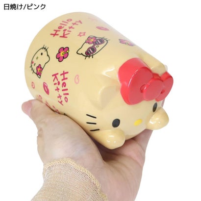 ハローキティ メラミンコップ ボトムフェイスカップ 日焼け/ピンク サンリオ｜詳細画像