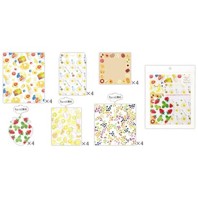レターセット Paper＆Mood ペーパーパック Foods 目的に合わせて選べる常備箋 日本ホールマーク｜詳細画像