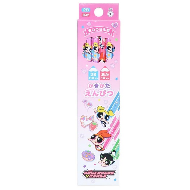 パワーパフガールズ えんぴつ ダース鉛筆 2Bx11本 赤x1本 カラフルドーナツ カミオジャパン