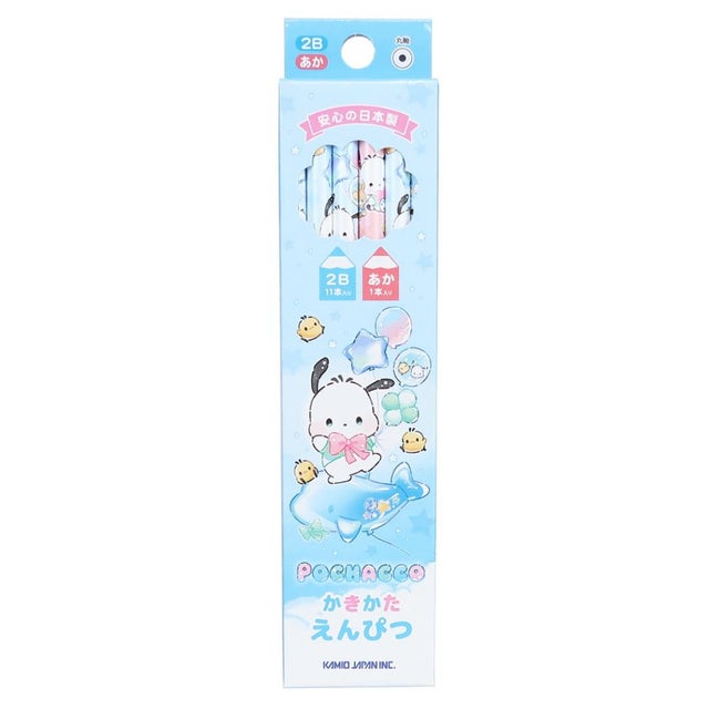 ポチャッコ えんぴつ ダース鉛筆 2Bx11本 赤x1本 ぷかぷか遊園地 サンリオ カミオジャパン