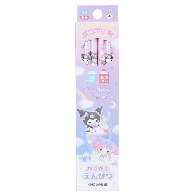 マイメロディ＆クロミ えんぴつ ダース鉛筆 2Bx11本 赤x1本 Starry sweets サンリオ カミオジャパン