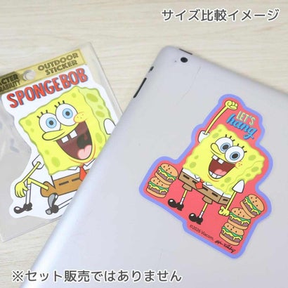 スポンジボブ ダイカットシール アウトドアステッカー スマイル スモールプラネット｜詳細画像