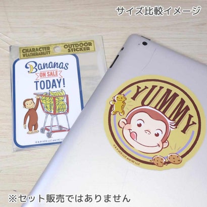 おさるのジョージ ダイカットシール アウトドアステッカー おやつ スモールプラネット｜詳細画像