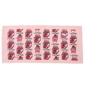 おえかきさんシリーズ フェイスタオル プリントロングタオル いちごみるくさん ピンク オクタニ おもしろタオル 面白雑貨 グッズ【返品不可商品】