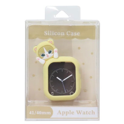 モフサンド アップルウォッチカバー Apple Watch シリコンケース 41 40mm対応 くまにゃん mofusand グルマンディーズ 保護ケース アップルウォッチケース キャラクター グッズ｜詳細画像
