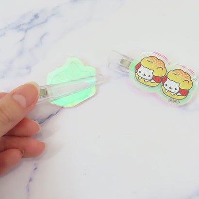にゃんにゃんにゃんこ ヘアアクセ オーロラアクリルヘアクリップ ショートにゃんこ アイプランニング 前髪クリップ キャラクター グッズ｜詳細画像