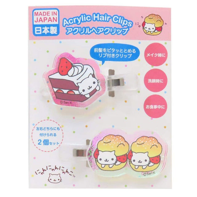 にゃんにゃんにゃんこ ヘアアクセ オーロラアクリルヘアクリップ ショートにゃんこ アイプランニング 前髪クリップ キャラクター グッズ