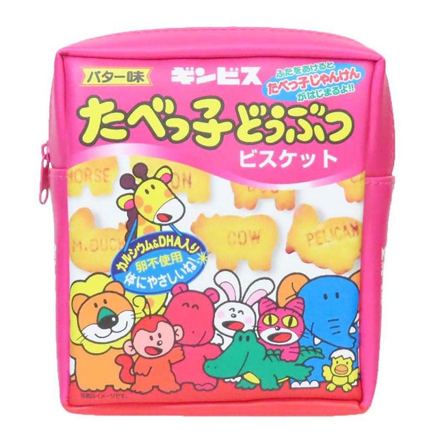たべっ子どうぶつ ミニポーチ マチ付きポーチ ノーマル ギンビス エスケイジャパン 小物入れ キャラクター グッズ