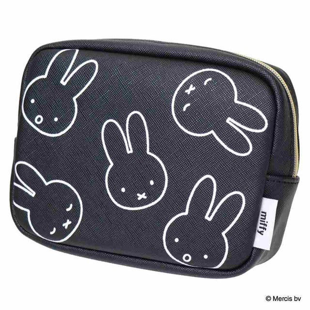 ミッフィー コスメポーチ MIFFY LARGE MOTIF スクエアポーチ ブラック ディックブルーナ エフエービージャパン メイクポーチ 絵本キャラクター グッズ
