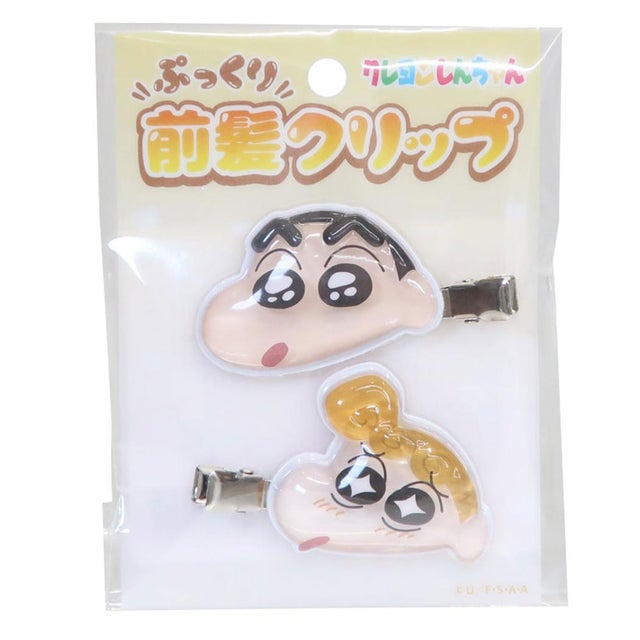 クレヨンしんちゃん ヘアアクセサリー 立体アクリル前髪クリップ2P イエロー アイプランニング