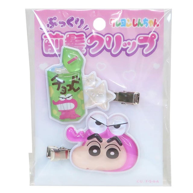 クレヨンしんちゃん ヘアアクセサリー 立体アクリル前髪クリップ2P ピンク アイプランニング