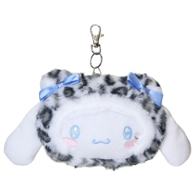 サンリオキャラクターズ 定期入れ フェイスリールパスケース ヒョウ柄ホワイト シナモロール Sanrio