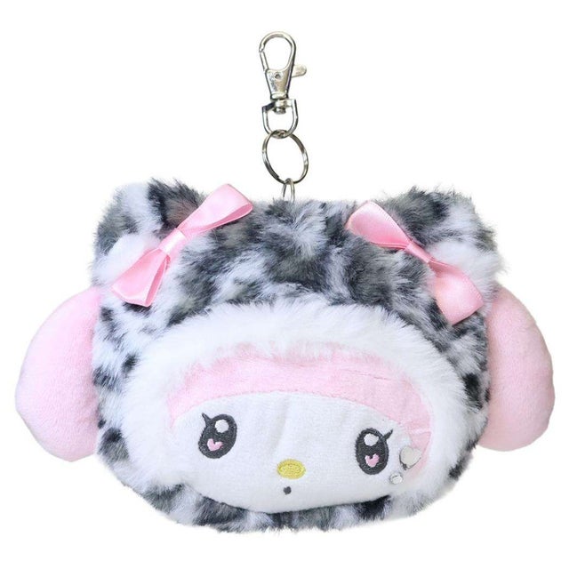 サンリオキャラクターズ 定期入れ フェイスリールパスケース ヒョウ柄ホワイト マイメロディ Sanrio