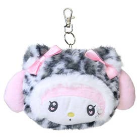 サンリオキャラクターズ 定期入れ フェイスリールパスケース ヒョウ柄ホワイト マイメロディ Sanrio