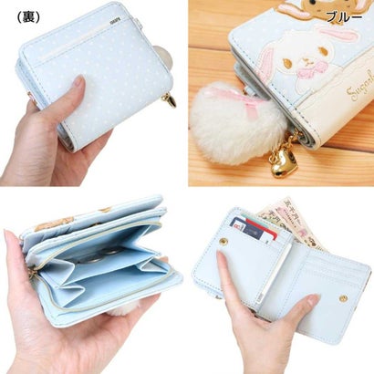 シュガーバニーズ 財布 合皮ドットRF札入 ブルー Sanrio ラビット｜詳細画像