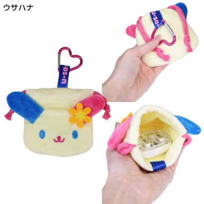 サンリオキャラクターズ 巾着袋 カラビナ付きミニ巾着 ウサハナ Sanrio｜詳細画像