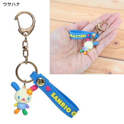 サンリオキャラクターズ キーリング マスコット付きキーホルダー ウサハナ Sanrio｜詳細画像