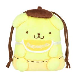 ポムポムプリン x モンチッチ 巾着袋 ぬいぐるみきんちゃくポーチ ポムポムプリン サンスター文具