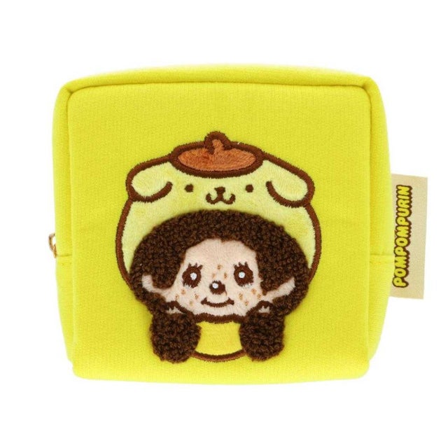 ポムポムプリン x モンチッチ ミニポーチ サガラ刺繍ミニポーチ モンチッチくん サンリオ サンスター文具