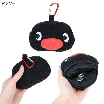 ピングー ミニポーチ カラビナ付きぬいぐるみファスナーマスコット ピングー Pingu｜詳細画像