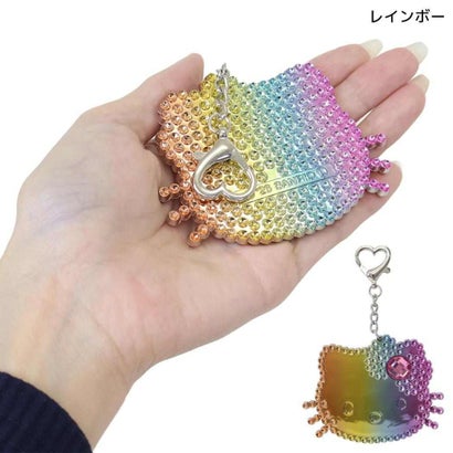 ハローキティ キーリング キラキラキーホルダー レインボー サンリオ クーザ｜詳細画像