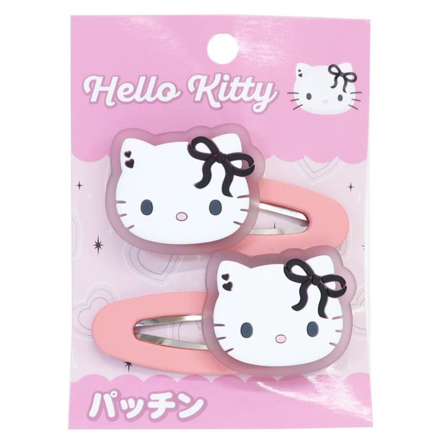 ハローキティ ヘアアクセ パッチン2Pセット ハートリボン サンリオ