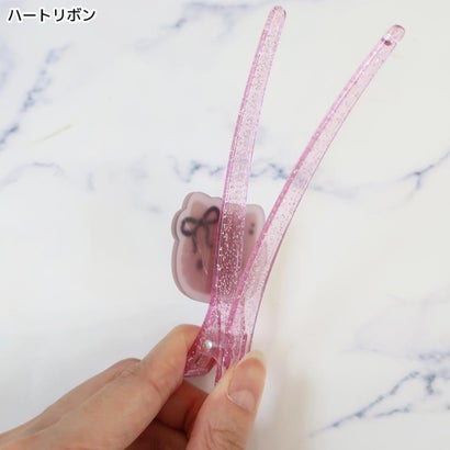 ハローキティ ヘアアクセ ロングクリップ ハートリボン サンリオ｜詳細画像