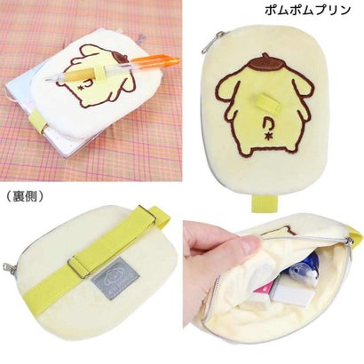 サンリオキャラクターズ ミニポーチ しょいっコ ブックバンド付きペンホルダー ポムポムプリン Sanrio カミオジャパン｜詳細画像