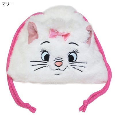 ディズニーキャラクター 巾着袋 ふわふわきんちゃくポーチ フェイス マリー Disney スモールプラネット｜詳細画像