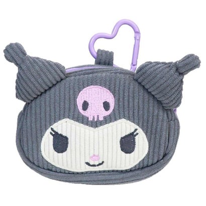 サンリオ ミニポーチ ハートカラビナ付き ミニフェイスポーチ コーデュロイ クロミ Sanrio 畑山商事｜詳細画像