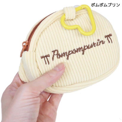サンリオ ミニポーチ ハートカラビナ付き ミニフェイスポーチ コーデュロイ ポムポムプリン Sanrio 畑山商事｜詳細画像