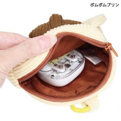 サンリオ ミニポーチ ハートカラビナ付き ミニフェイスポーチ コーデュロイ ポムポムプリン Sanrio 畑山商事｜詳細画像