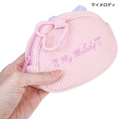 サンリオ ミニポーチ ハートカラビナ付き ミニフェイスポーチ コーデュロイ マイメロディ Sanrio 畑山商事｜詳細画像