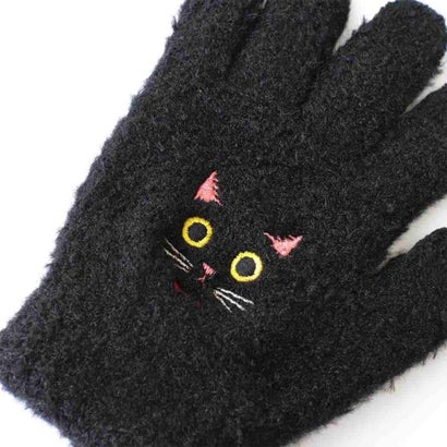 アニマルグッズ 手袋 スマホ手袋 キッズ リボンネコ ねこ トモコーポレーション 防寒用品 子供用手袋 5本指タイプ ウォーマー雑貨 グッズ｜詳細画像