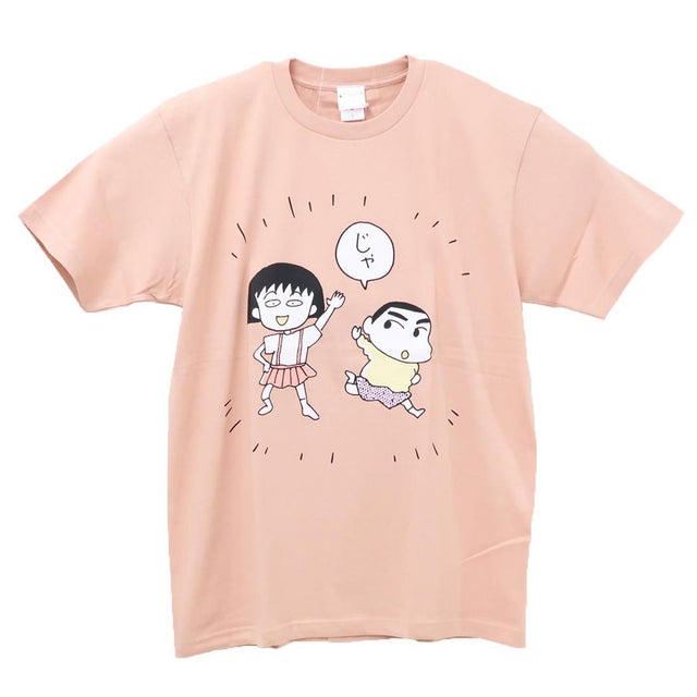 ちびまる子ちゃん×クレヨンしんちゃん T-SHIRTS Tシャツ コラボ XL じゃ / ピンク スモールプラネット