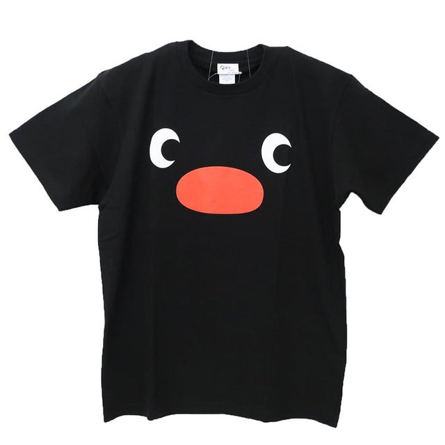ピングー T-SHIRTS Tシャツ フェイス Lサイズ ブラック Pingu ワタナベ