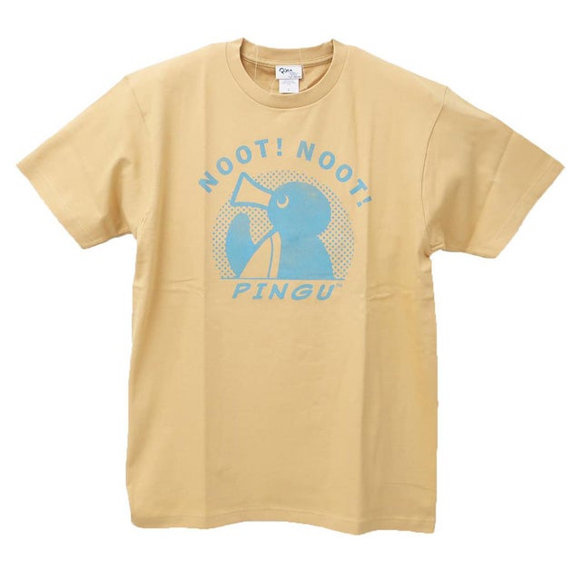 ピングー T-SHIRTS 掠れプリント Tシャツ Lサイズ NOOT/スモークイエロー Pingu ワタナベ