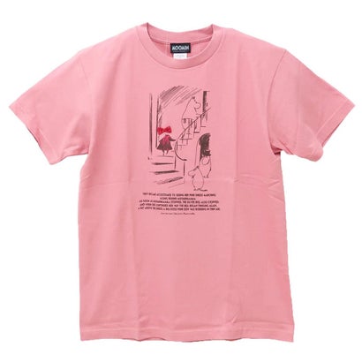 シネマコレクション cinemacollection ムーミン T-SHIRTS リボン付き Tシャツ 階段 Mサイズ フロスティコーラル 北欧 ワタナベ｜詳細画像