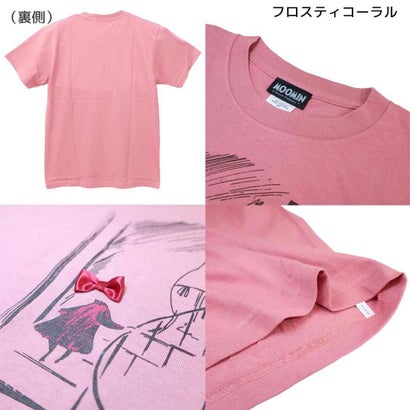 シネマコレクション cinemacollection ムーミン T-SHIRTS リボン付き Tシャツ 階段 Mサイズ フロスティコーラル 北欧 ワタナベ｜詳細画像