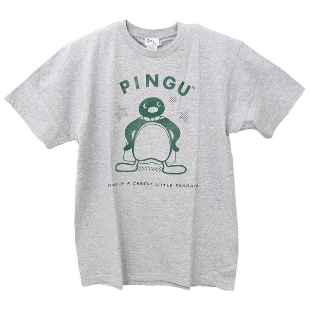 ピングー T-SHIRTS 掠れプリント Tシャツ Lサイズ マント/杢（もく）グレー Pingu ワタナベ