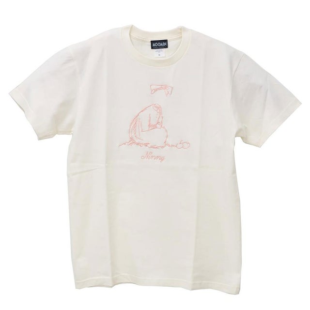ムーミン T-SHIRTS 刺繍 Tシャツ ニンニ Mサイズ アイボリー 北欧 ワタナベ