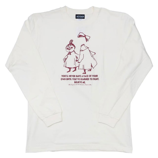 ムーミン T-SHIRTS ロングスリーブ Tシャツ リトルミイ ＆ ニンニ Mサイズ アイボリー 北欧 ワタナベ