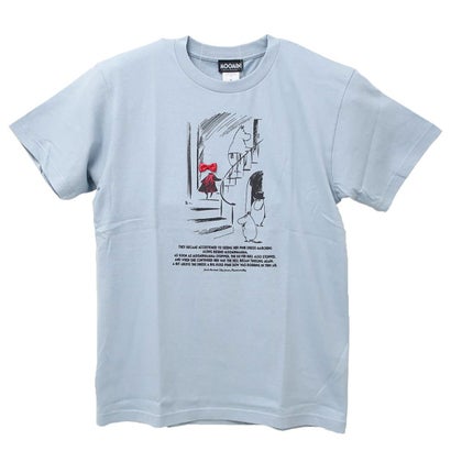 シネマコレクション cinemacollection ムーミン T-SHIRTS リボン付き Tシャツ 階段 Mサイズ アシッドブルー 北欧 ワタナベ｜詳細画像