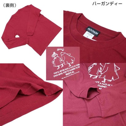 シネマコレクション cinemacollection ムーミン T-SHIRTS ロングスリーブ Tシャツ リトルミイ ＆ ニンニ Mサイズ バーガンディー 北欧 ワタナベ｜詳細画像