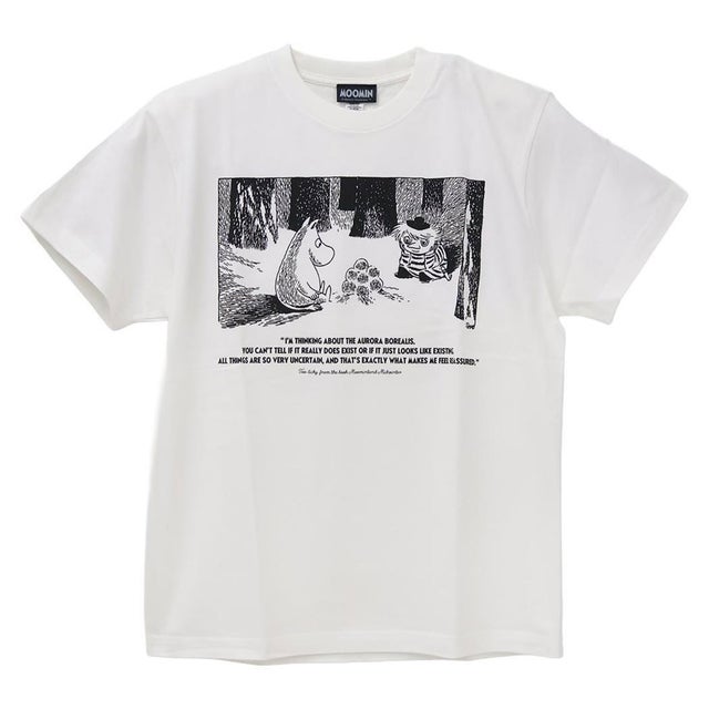 ムーミン T-SHIRTS プレミアムTシャツ 冬 ムーミン＆トゥーティッキ L ホワイト 北欧 ワタナベ
