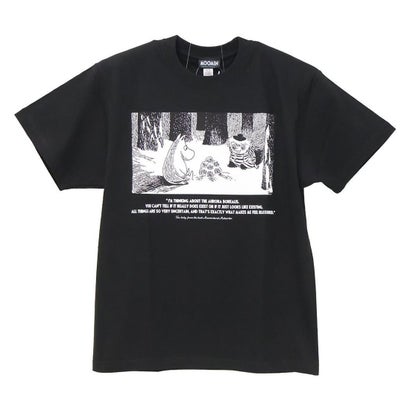 ムーミン T-SHIRTS プレミアムTシャツ 冬 ムーミン＆トゥーティッキ M ブラック 北欧 ワタナベ｜詳細画像