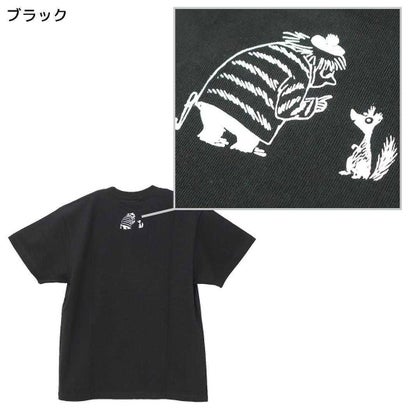 ムーミン T-SHIRTS プレミアムTシャツ 冬 ムーミン＆トゥーティッキ M ブラック 北欧 ワタナベ｜詳細画像