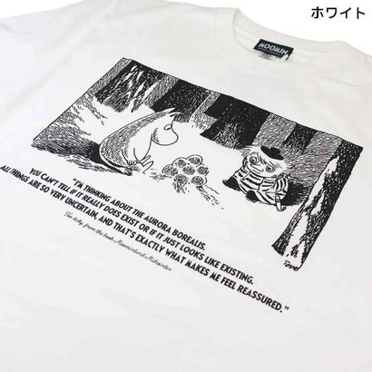 ムーミン T-SHIRTS プレミアムTシャツ 冬 ムーミン＆トゥーティッキ M ホワイト 北欧 ワタナベ｜詳細画像